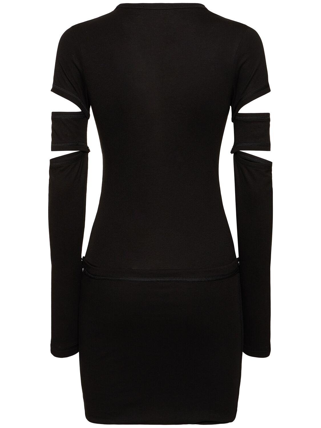 Helmut Lang レディース ブラック Slash カットアウトジャージードレス 