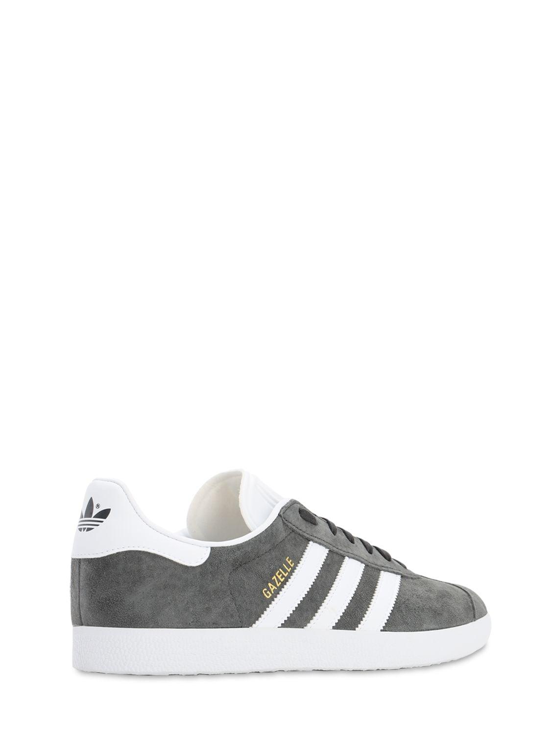 adidas Originals Lace Gazelle Trainers in Grey (Gray) for Men ...