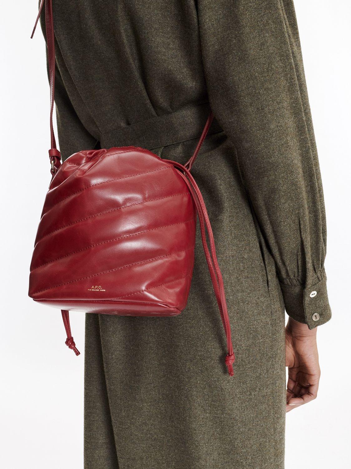 A P C Meryl Seau Leather Shoulder Bag In Red Lyst