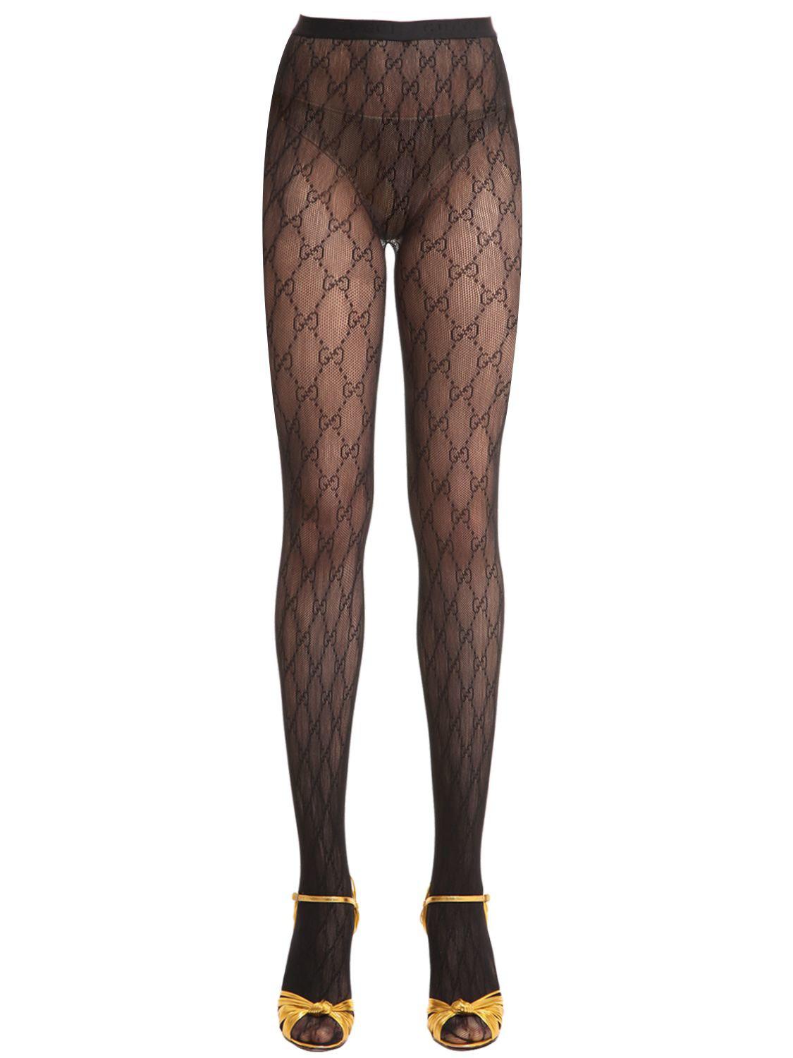 Gucci Supremelis Gg Stockings in Black - Lyst
