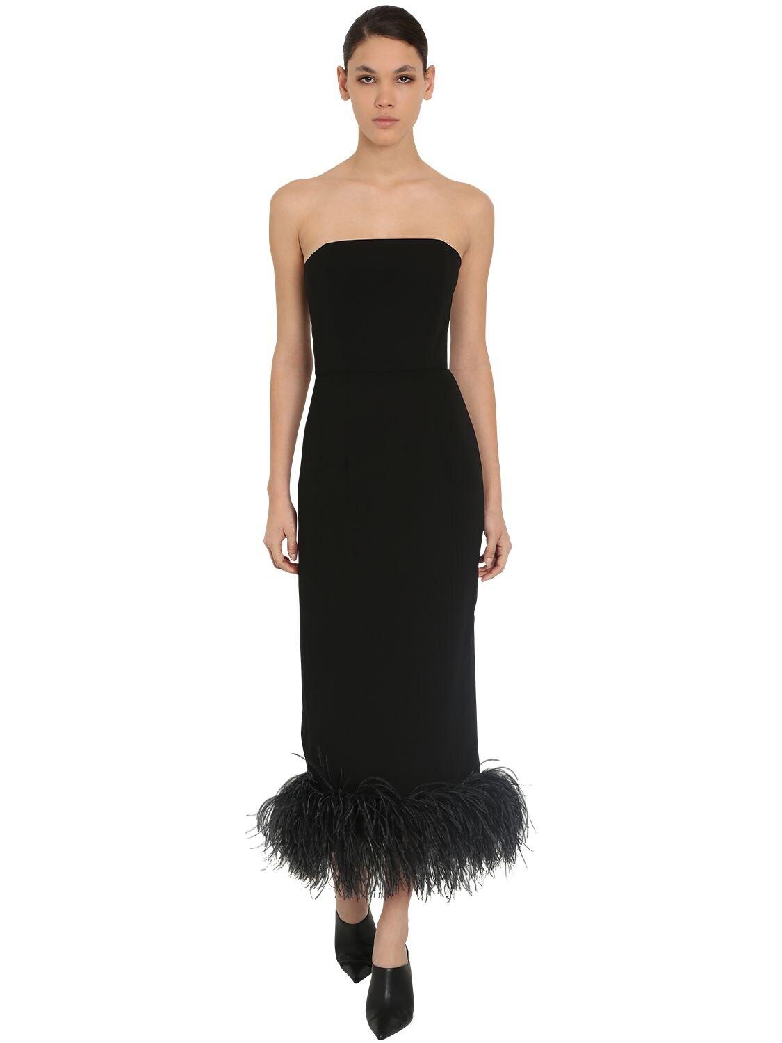 feather strapless dress