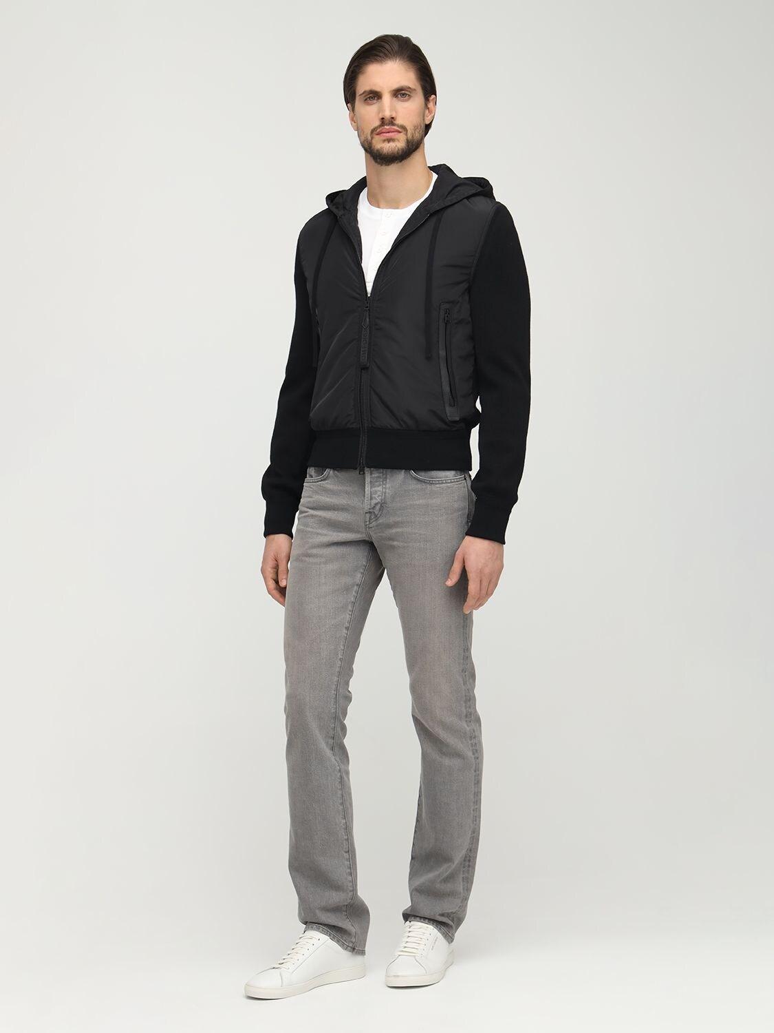 Tom Ford Hooded Nylon & Wool Knit Jacket in Black for Men | Lyst UK