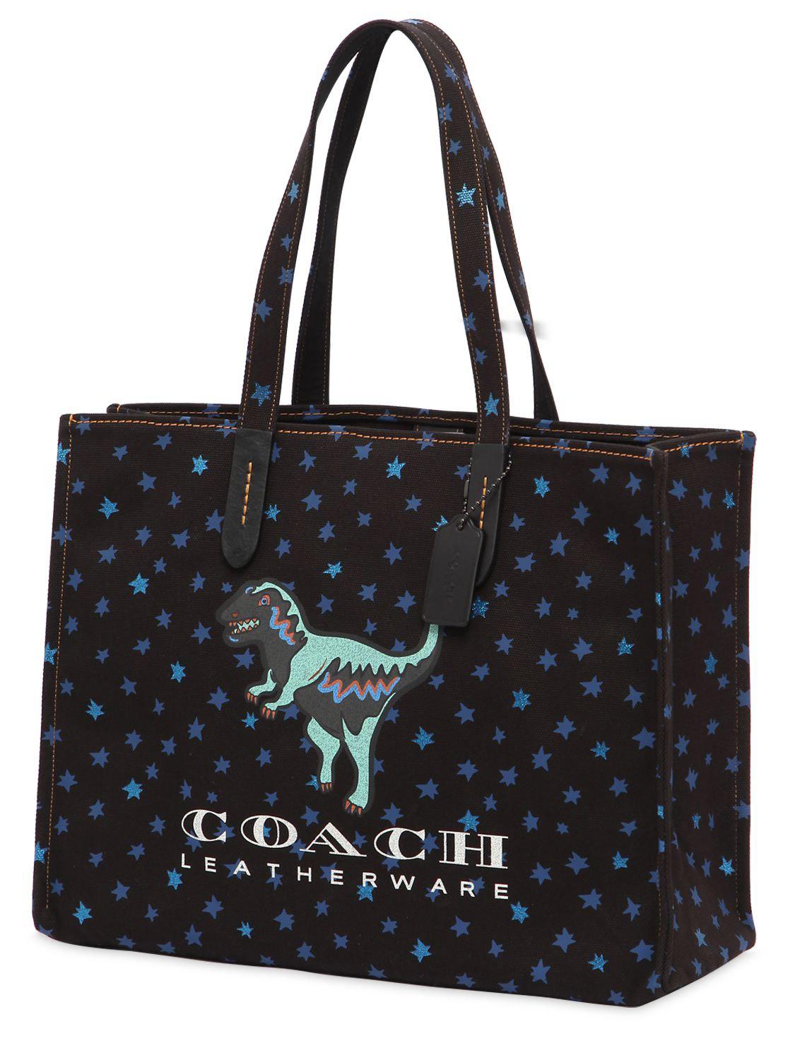 COACH T-rex & Stars Cotton Canvas Tote Bag in Black - Lyst