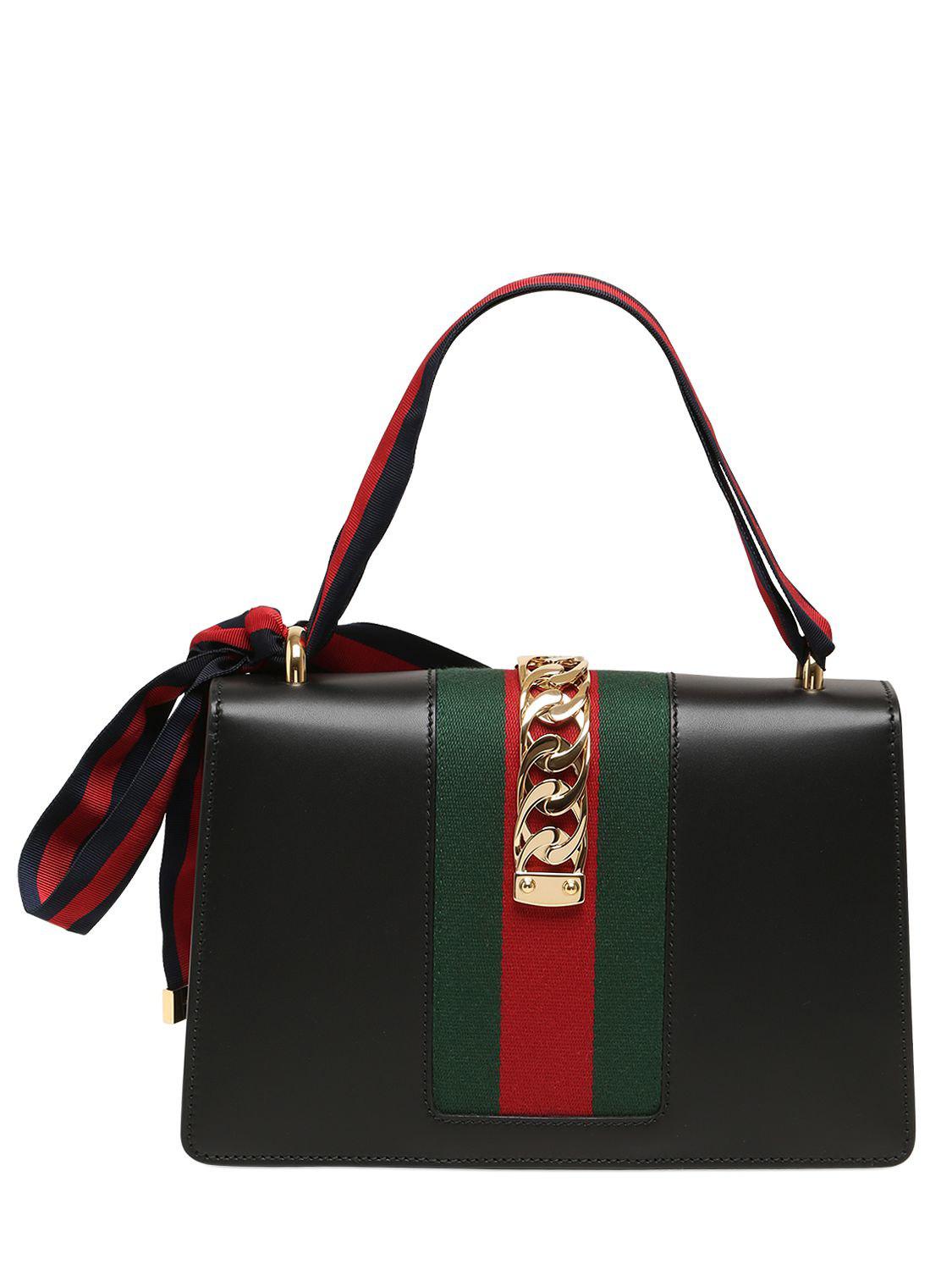 Gucci Sylvie Mini Chain Bag in Black | Lyst