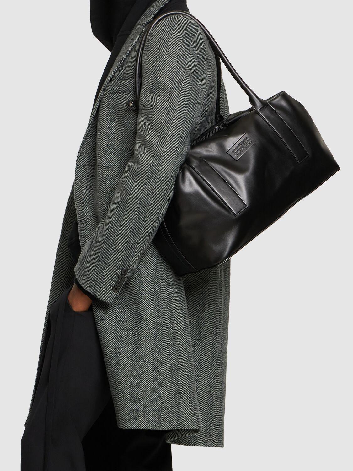 MM6 by Maison Martin Margiela Leather Travel Bag in Black | Lyst