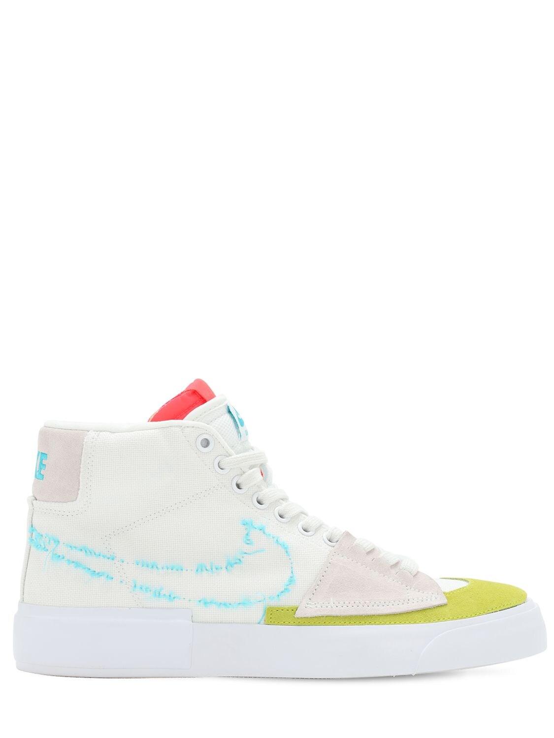 Nike Synthetic Sb Zoom Blazer Mid Edge Sneakers in White for Men | Lyst