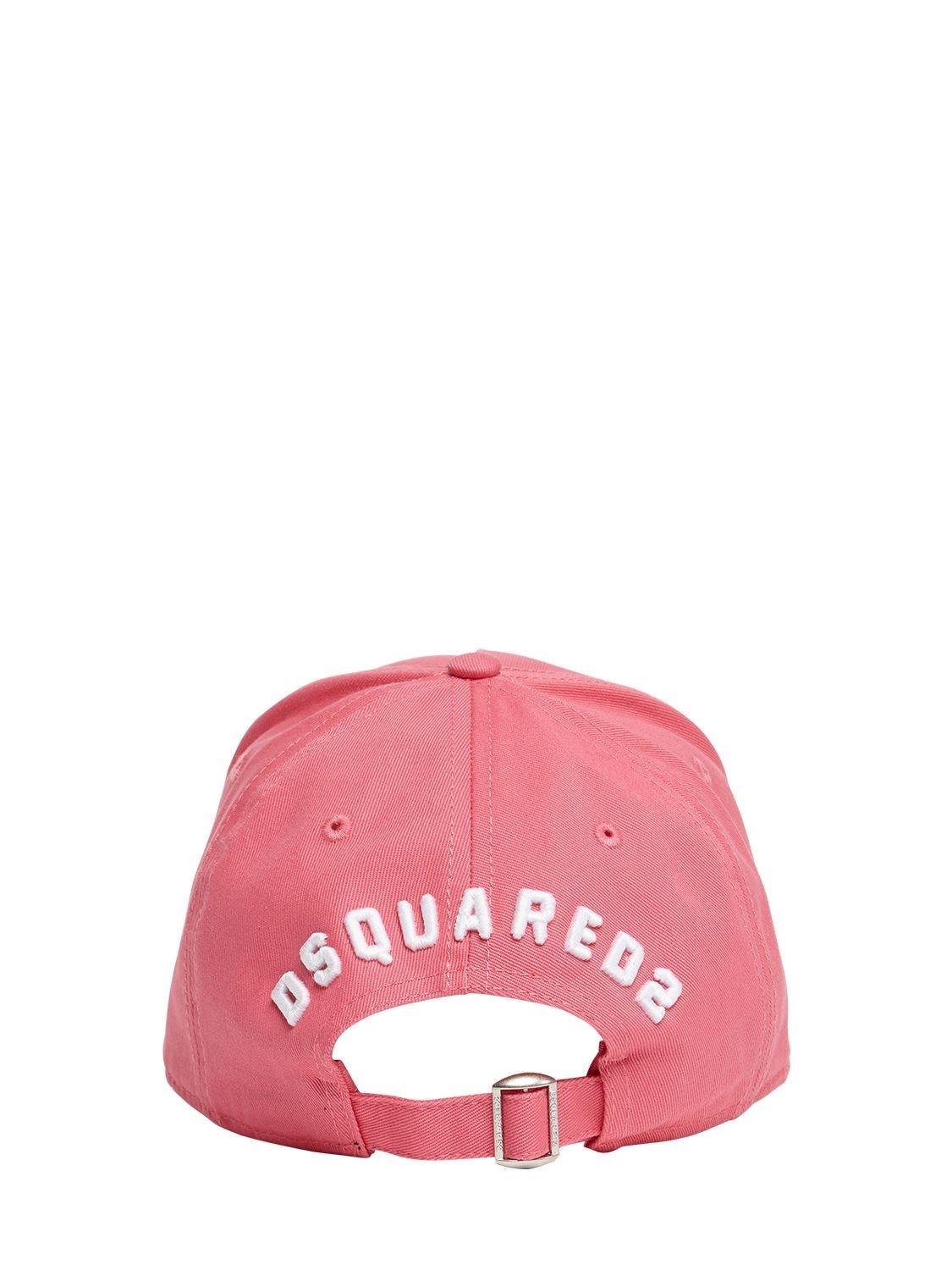 DSquared² Icon Logo Gabardine Baseball Cap in Pink | Lyst