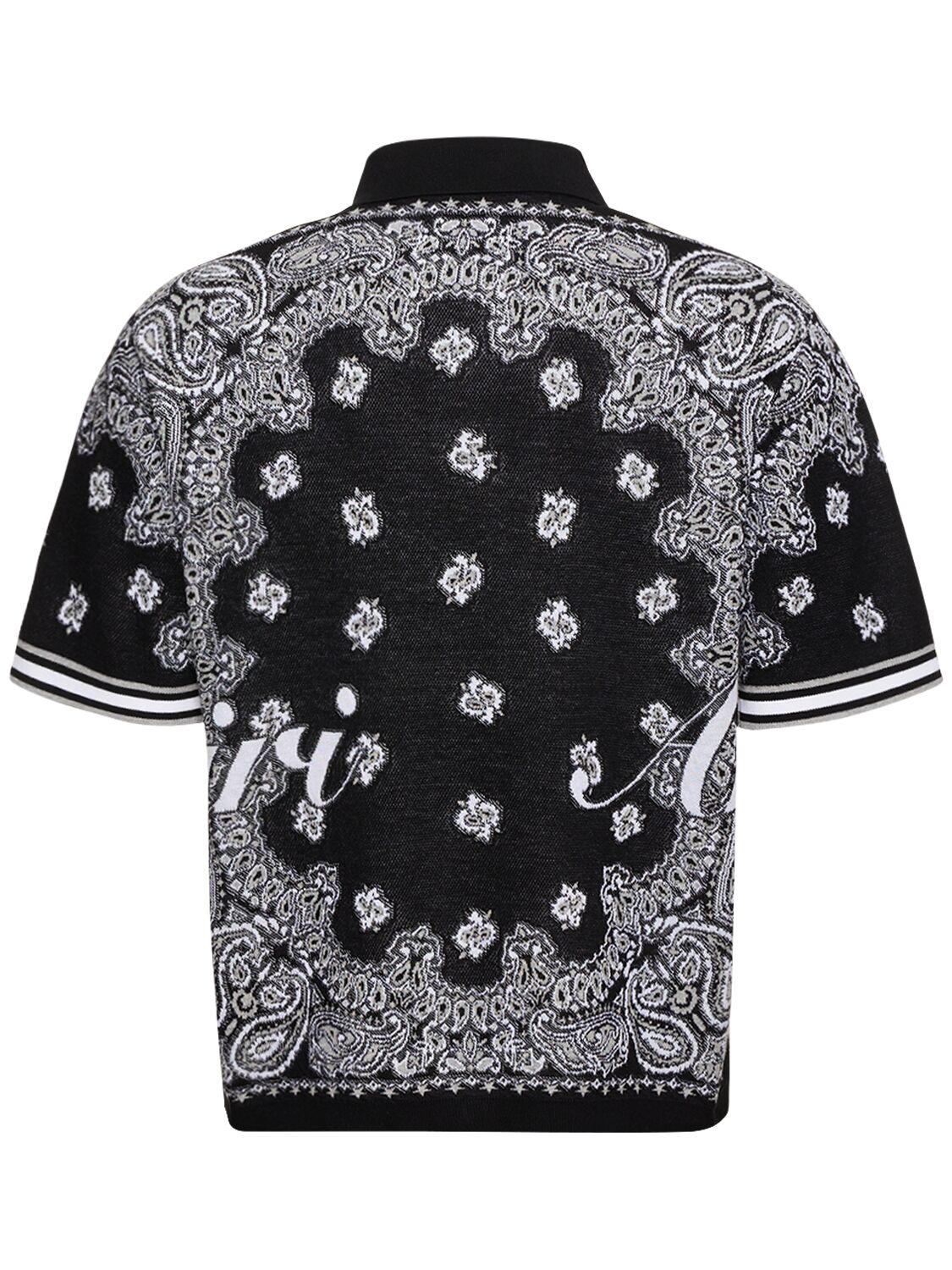 Tシャツ・カットソー AMIRI FW24 KNIT POLO BANDANA (AWKNPO1007 BURGUNDY) Burgundy Amiri Bandana Polo Shirt - Lozuri – LOZURI®