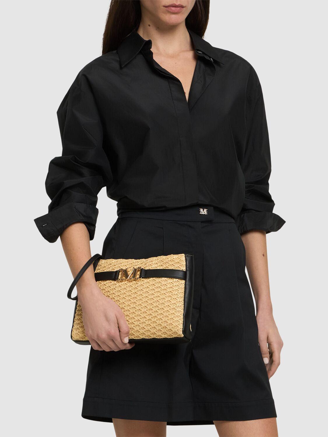 Max Mara Rienza Beach ラフィア風 クラッチバッグ Max Mara Rienza Beach Raffia Effect Clutch in Natural | Lyst