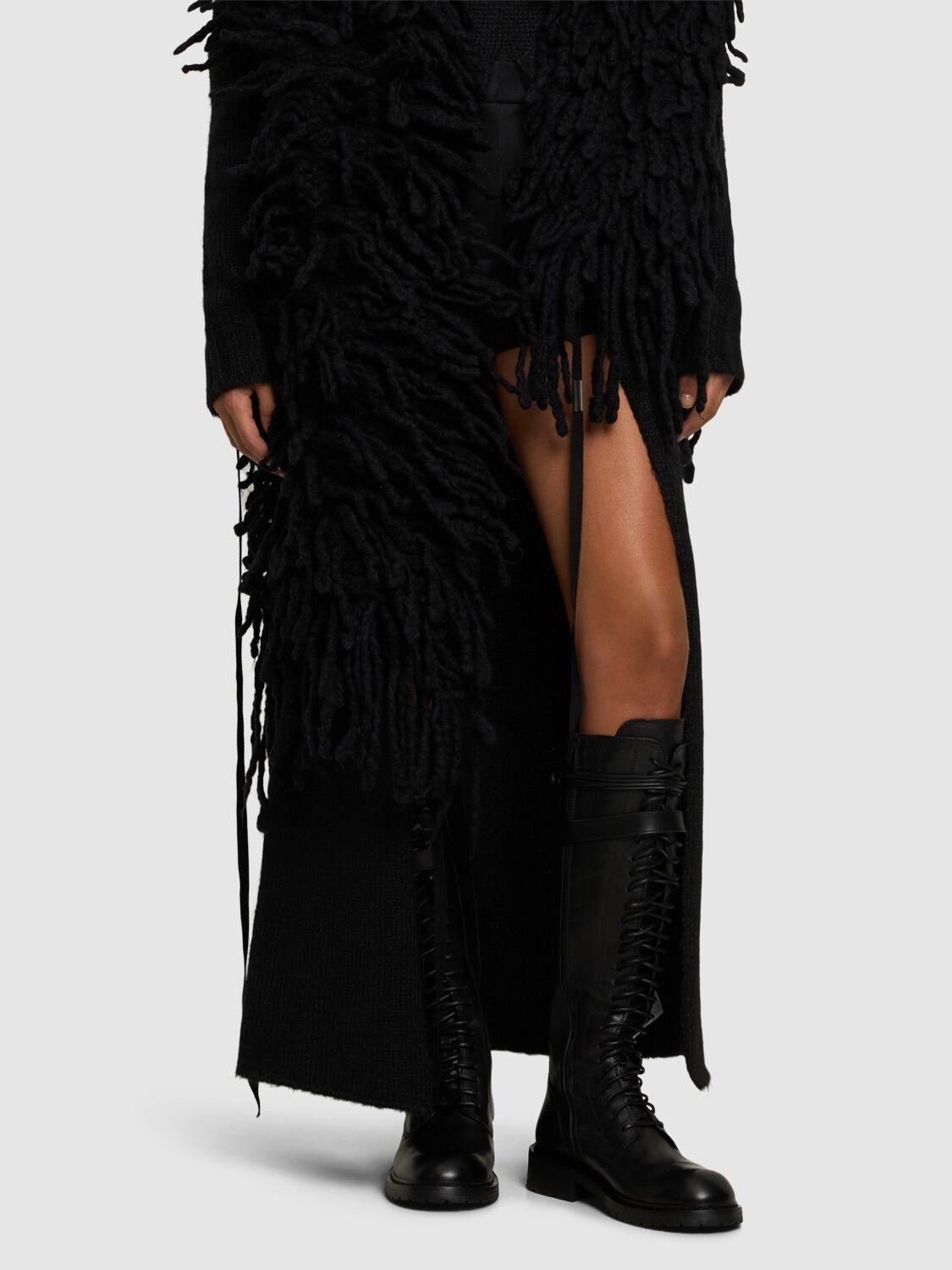 Ann Demeulemeester レディース ブラック Danny レザーコンバット 
