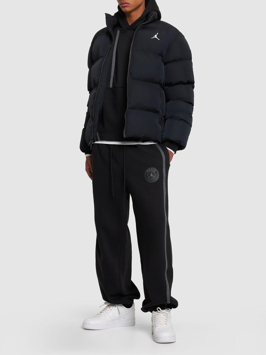 Essentials black nylon puffer jacket new arrivals