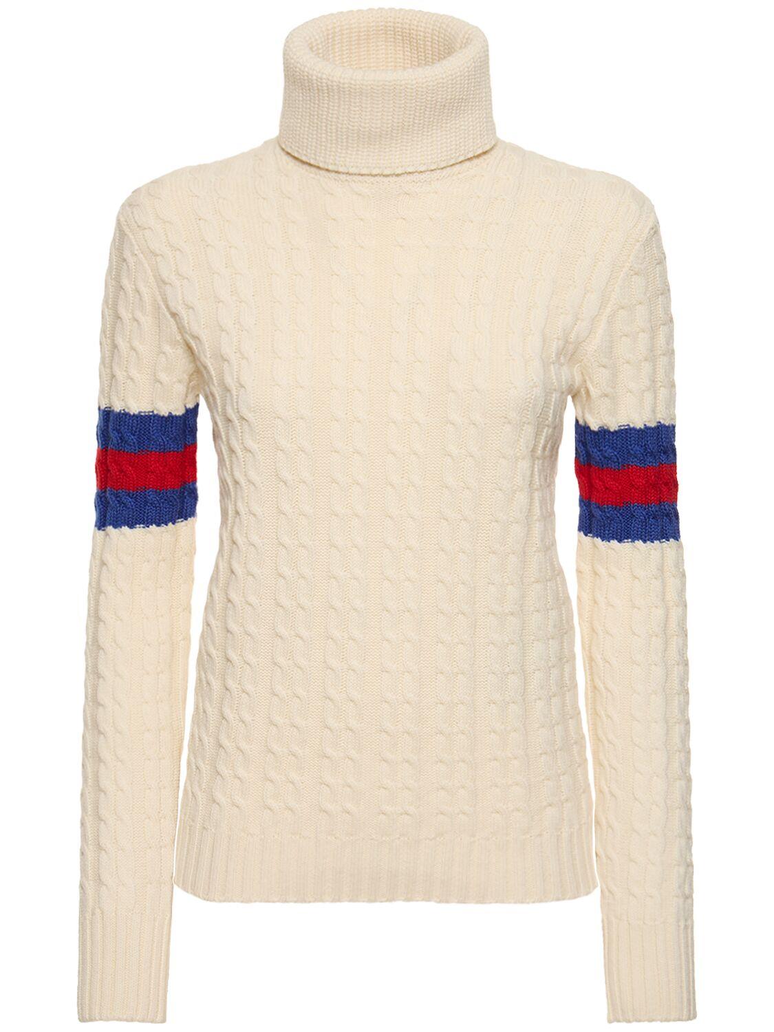 Gucci Wool And Cashmere Turtleneck Sweater in White Lyst