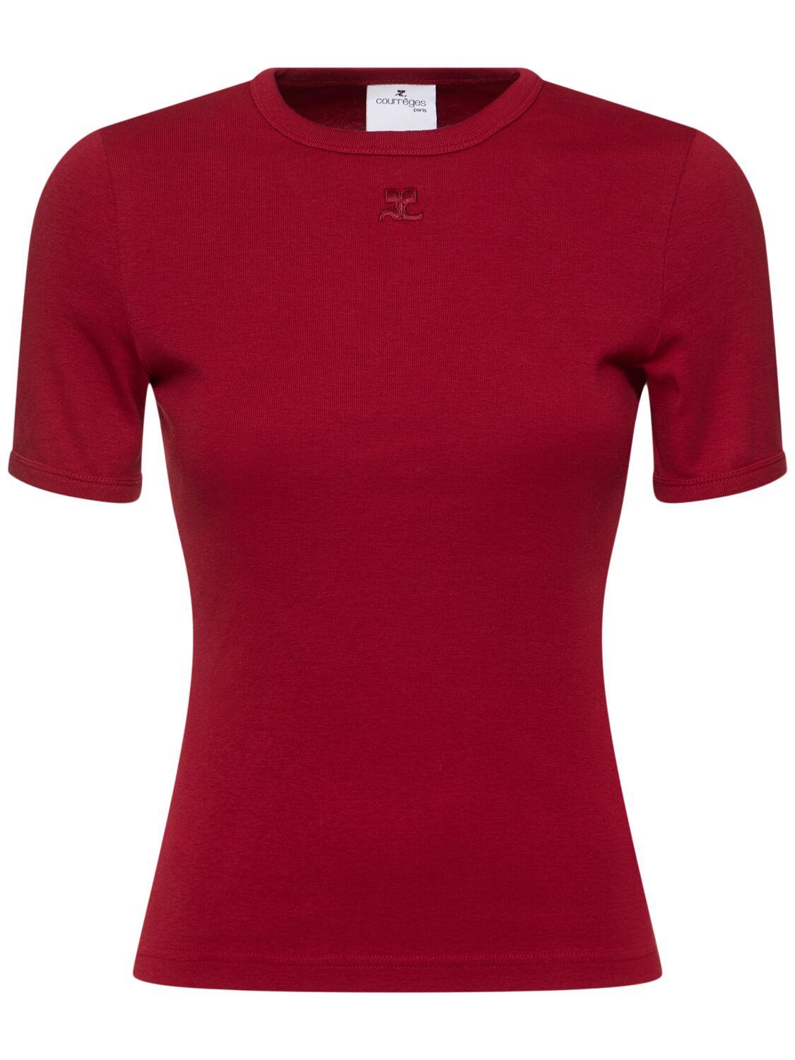 トップス Courages Signature contrast T-shirt SIGNATURE CONTRAST T-SHIRT - courrèges