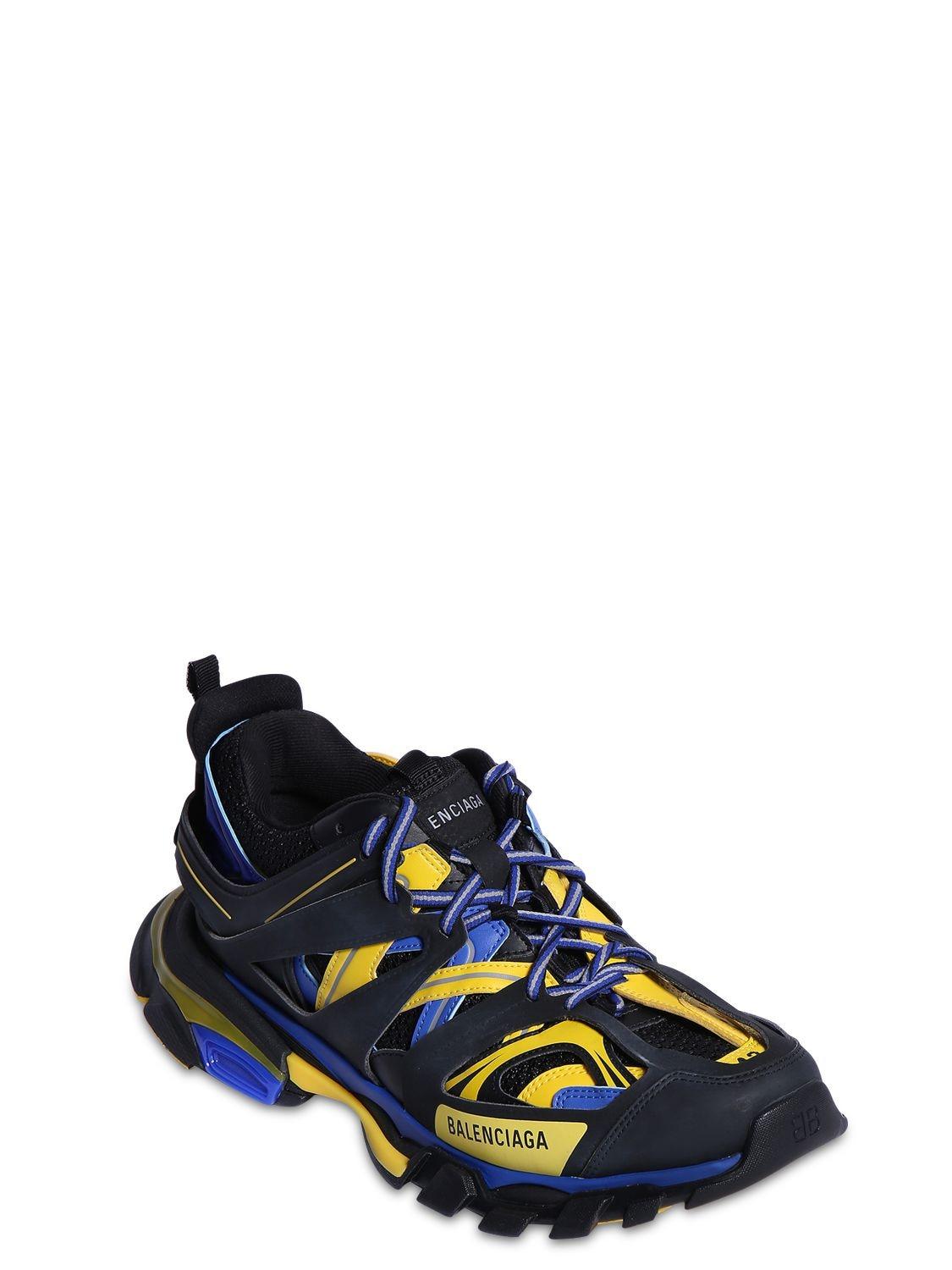 Balenciaga Synthetic Track Sneaker in Black/Yellow/Blue (Blue) for Men |  Lyst