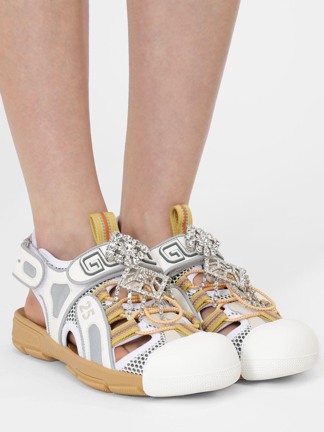 nerveus worden Weggegooid Sophie Gucci Tinsel Sandal Sneakers in White | Lyst