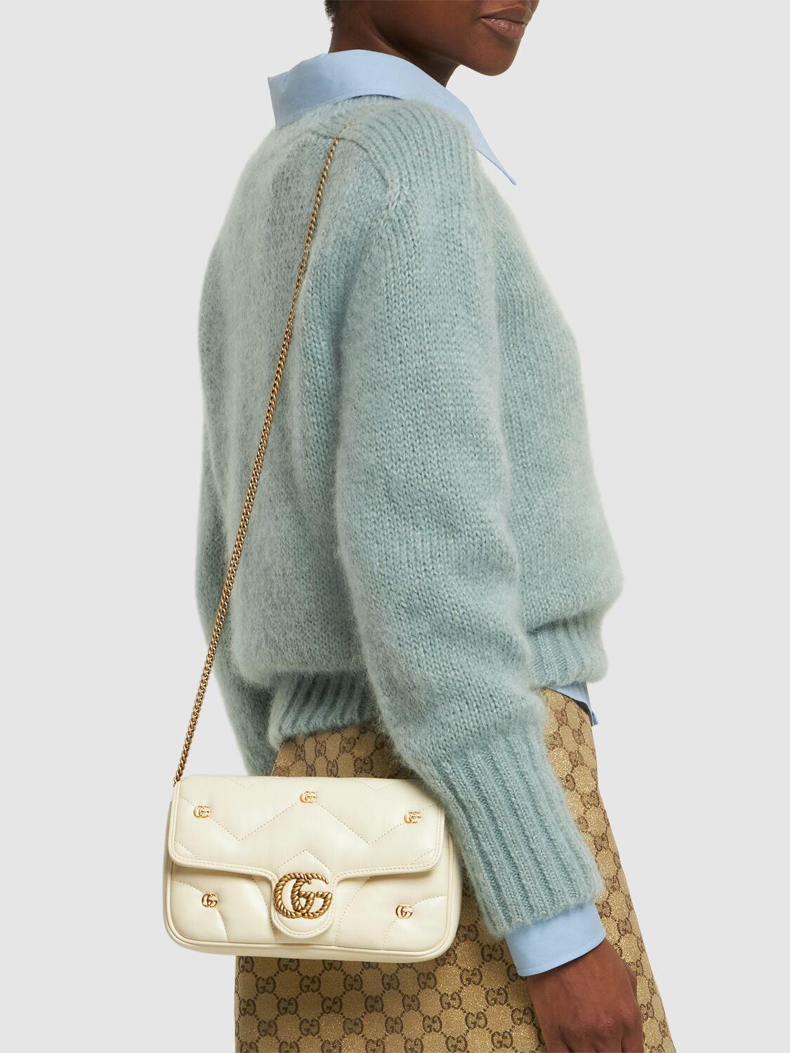 Gucci Mini gg Marmont 2.0 Leather Shoulder Bag in Natural Lyst UK