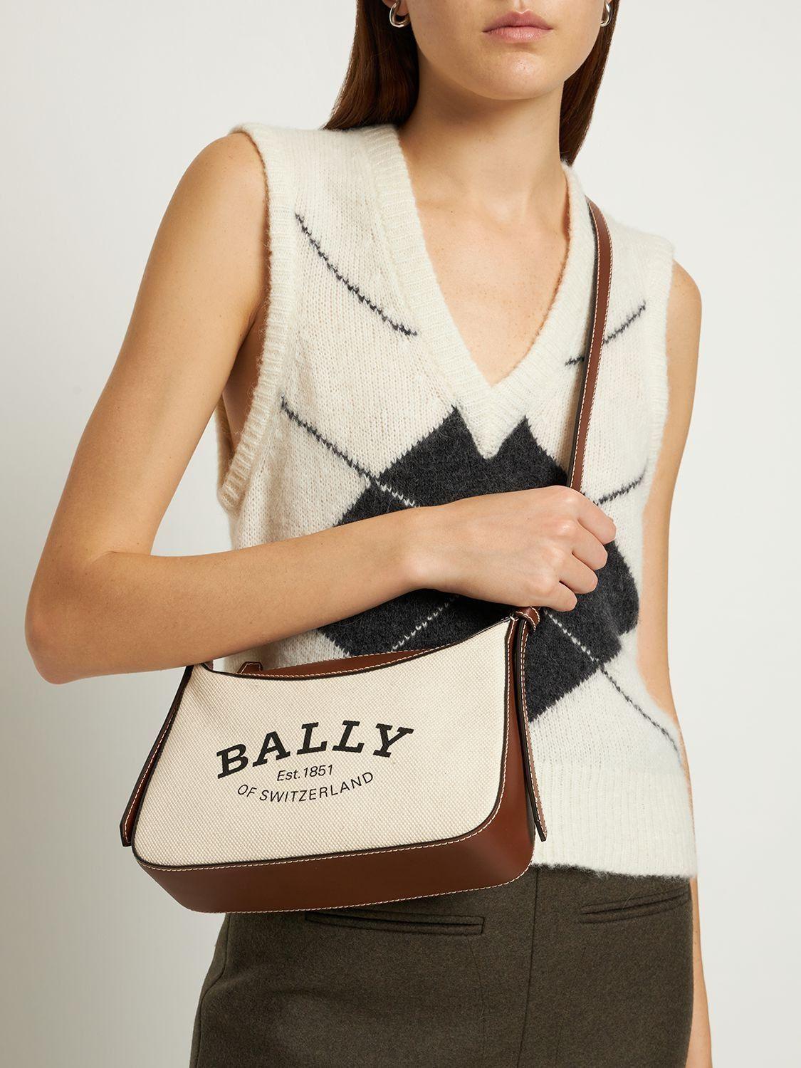 Bally Coralye.st Canvas & Leather Shoulder Bag in Natural