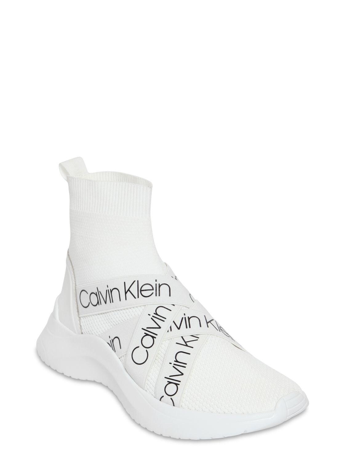 Calvin Klein 30mm Umney Knit Sock Sneakers in White - Lyst