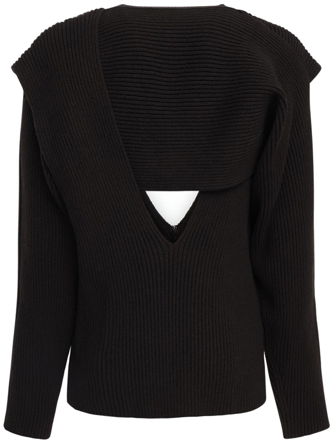 Bottega Veneta Cotton Blend Knit Sweater in Espresso (Brown) for Men - Lyst