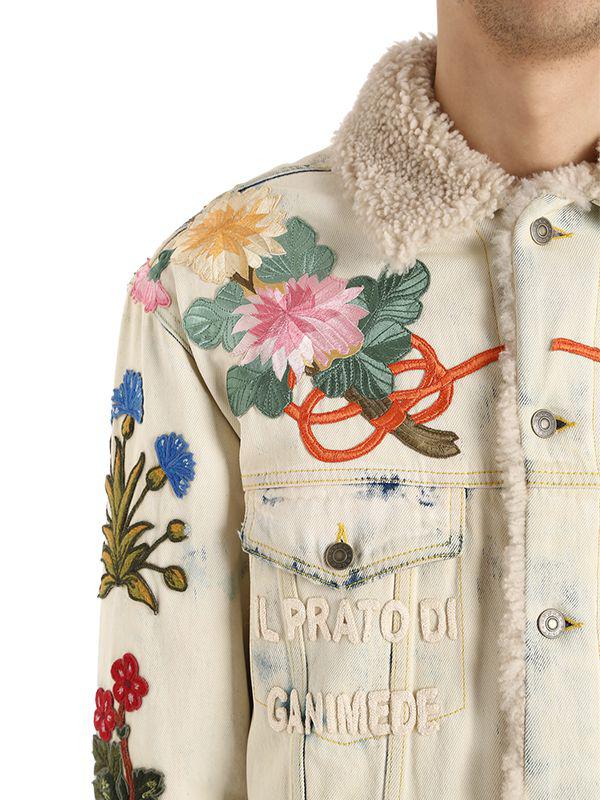 Gucci Embroidered Patch Denim Jacket in Blue for Men | Lyst