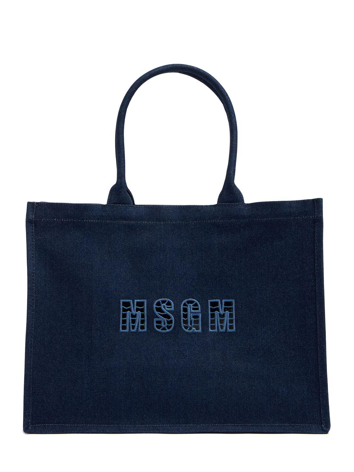 トートバッグ MSGM Woman Tote bags Blue 3540MZ32654 88 MSGM Outlet: Tote bags woman - Blue | MSGM tote bags
