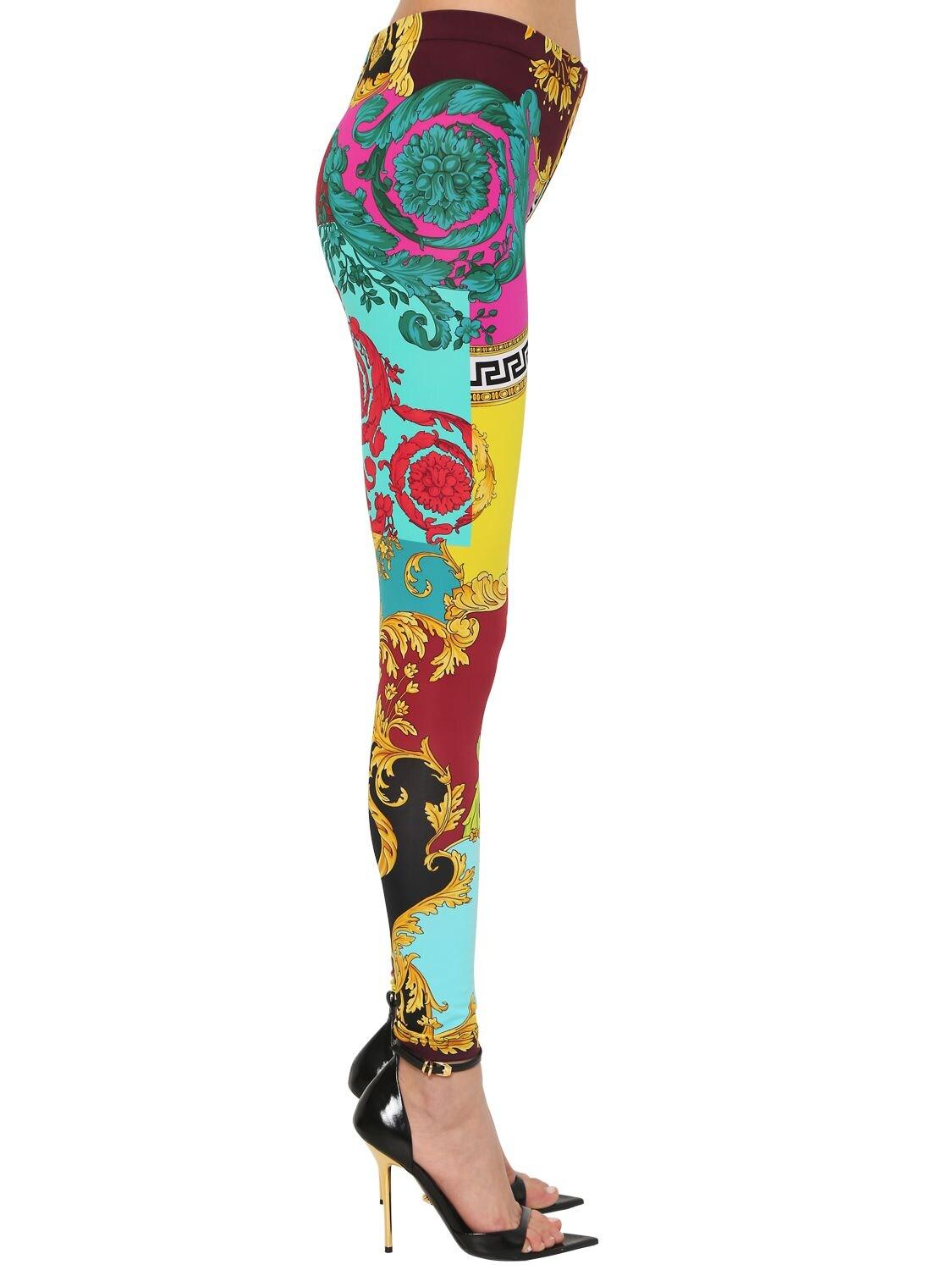 Versace Multicolor Greekkey Leggings Lyst