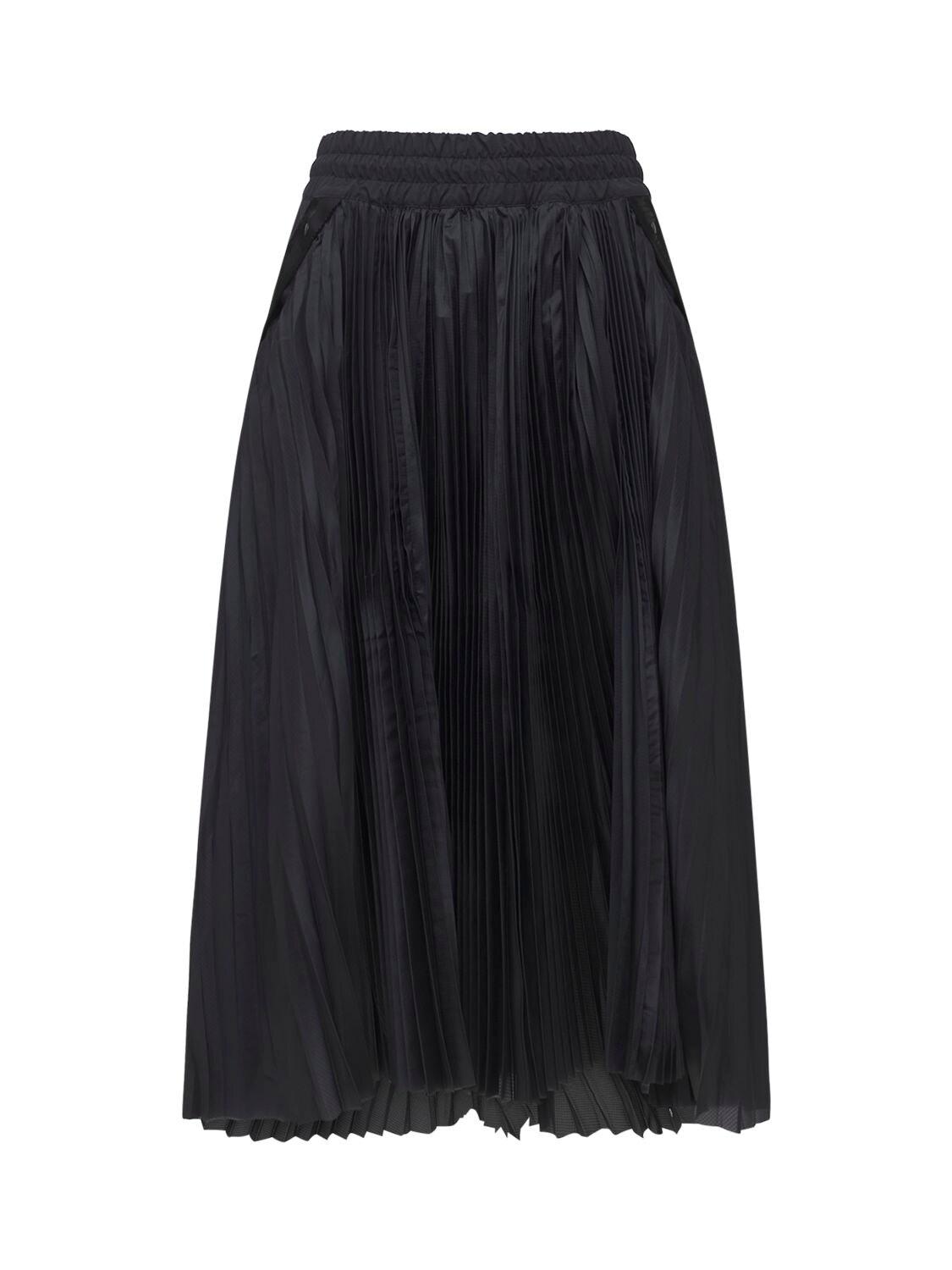 Nike Sacai Pleated Long Skirt in Black | Lyst