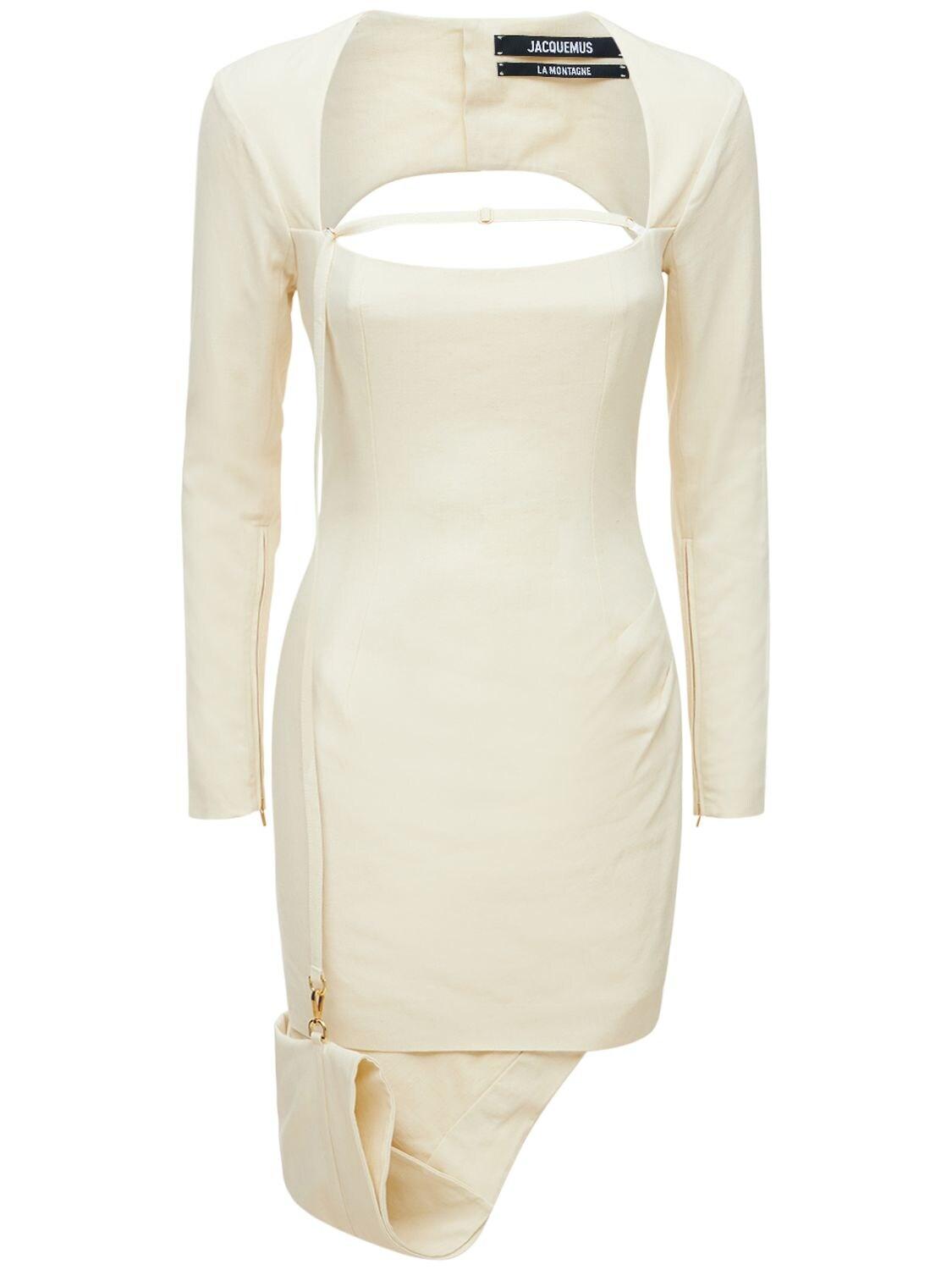 ワンピースその他 JACQUEMUS CREAM VISCOSE BLEND LENZUOLO DRESS Jacquemus Cream Linen dress | Pickle