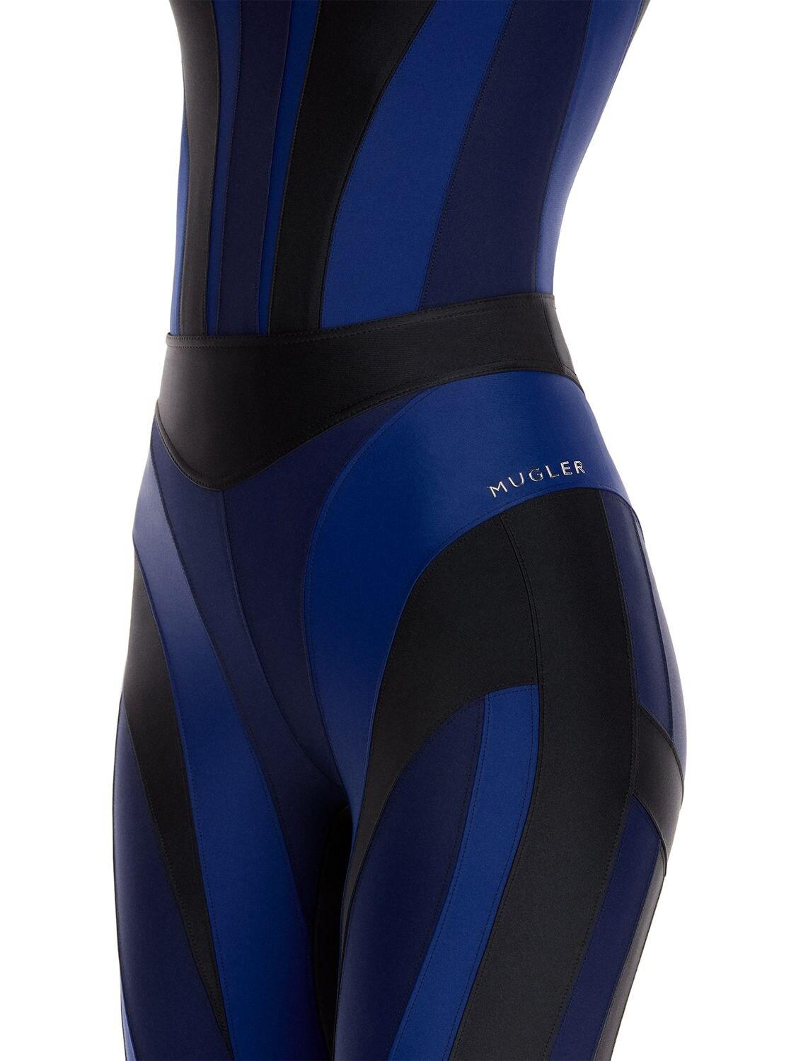 【関税込み】Mugler ブラック Eco Sport Lycra Spiral レギンス 関税込み】Mugler ブラック Eco Sport Lycra Spiral レギンス
