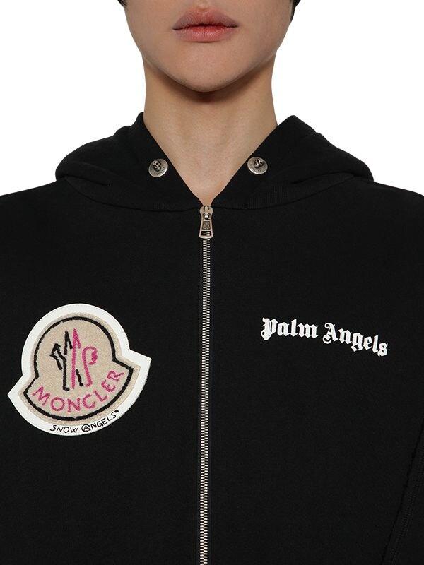 Moncler Genius Moncler 8 Palm Angels Cotton-jersey Hoody in Black for Men |  Lyst