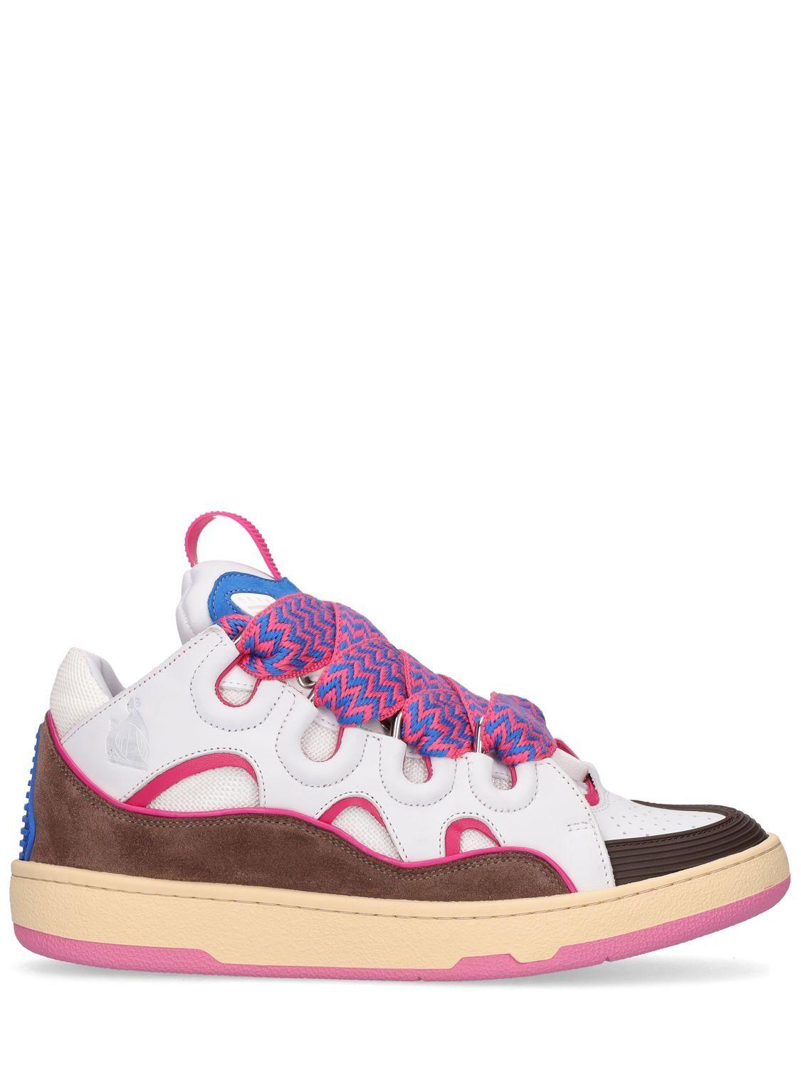 Louis Vuitton Pink/White Suede, Mesh and Leather Run Away Low-Top