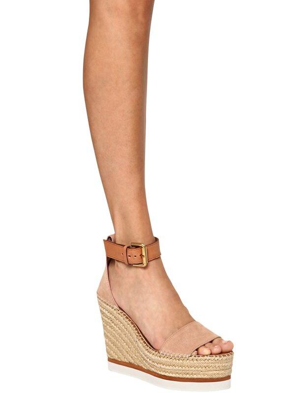 See By Chloé Suede See By Chloé 'glyn' Espadrille Wedge Sandal in Blush  (Brown) - Lyst