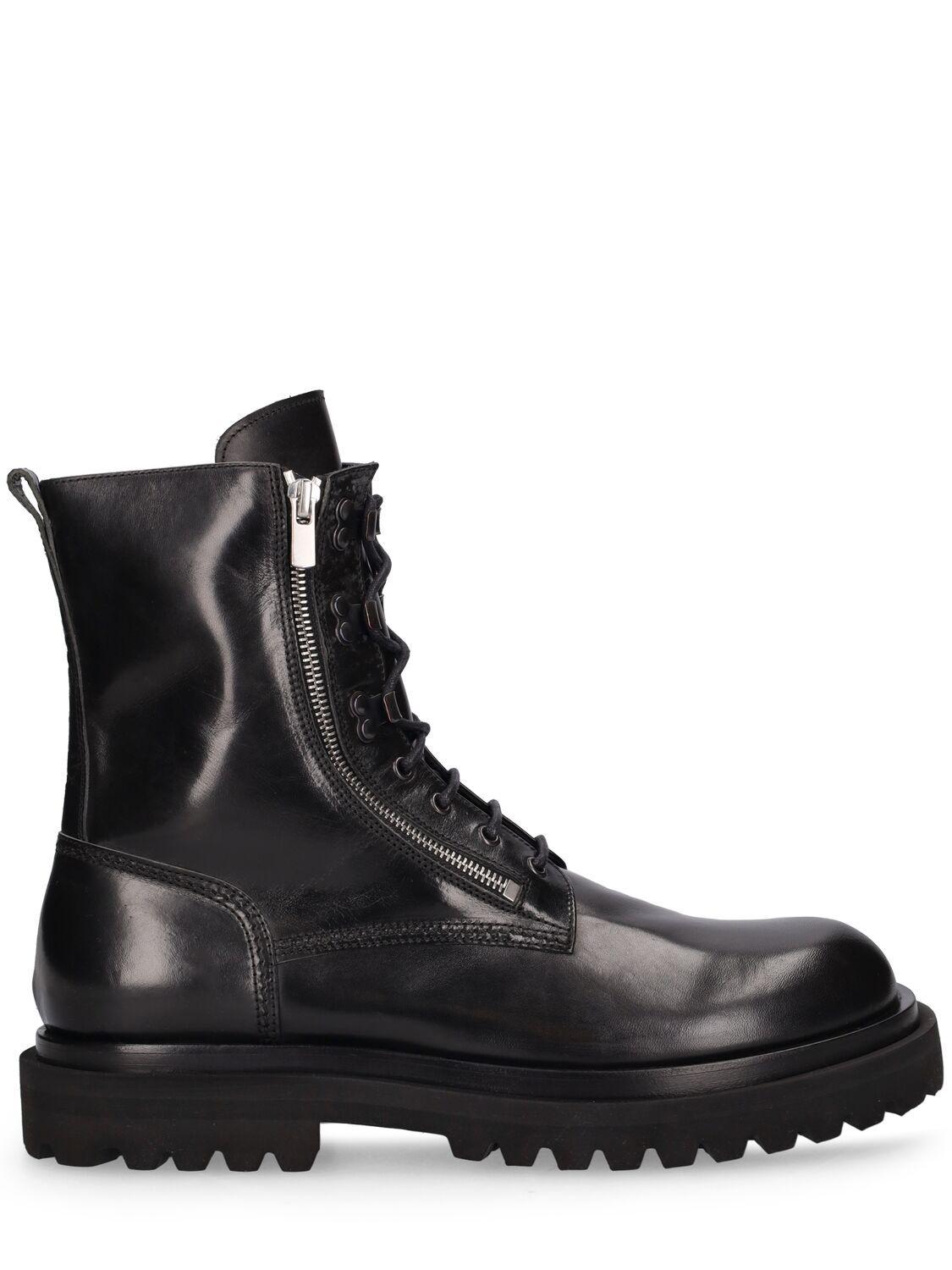 Officine Creative Ultimate Leather Zip Boots in Black for Men | Lyst
