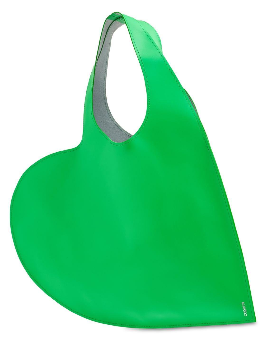 Coperni Heart Faux Leather Shoulder Bag in Bright Green (Green) - Lyst