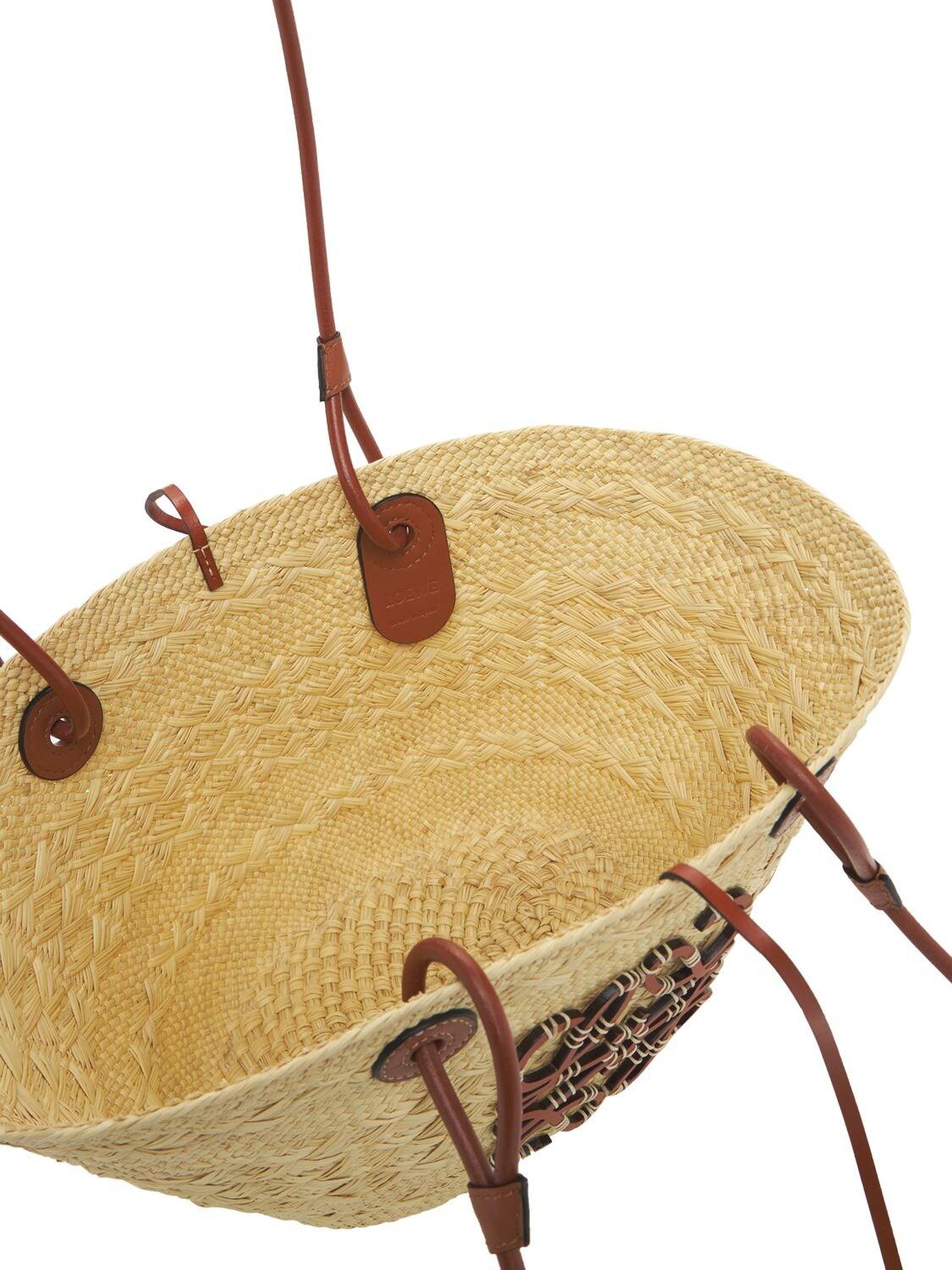 Loewe Leather Small Anagram Raffia Basket Bag | Lyst Canada