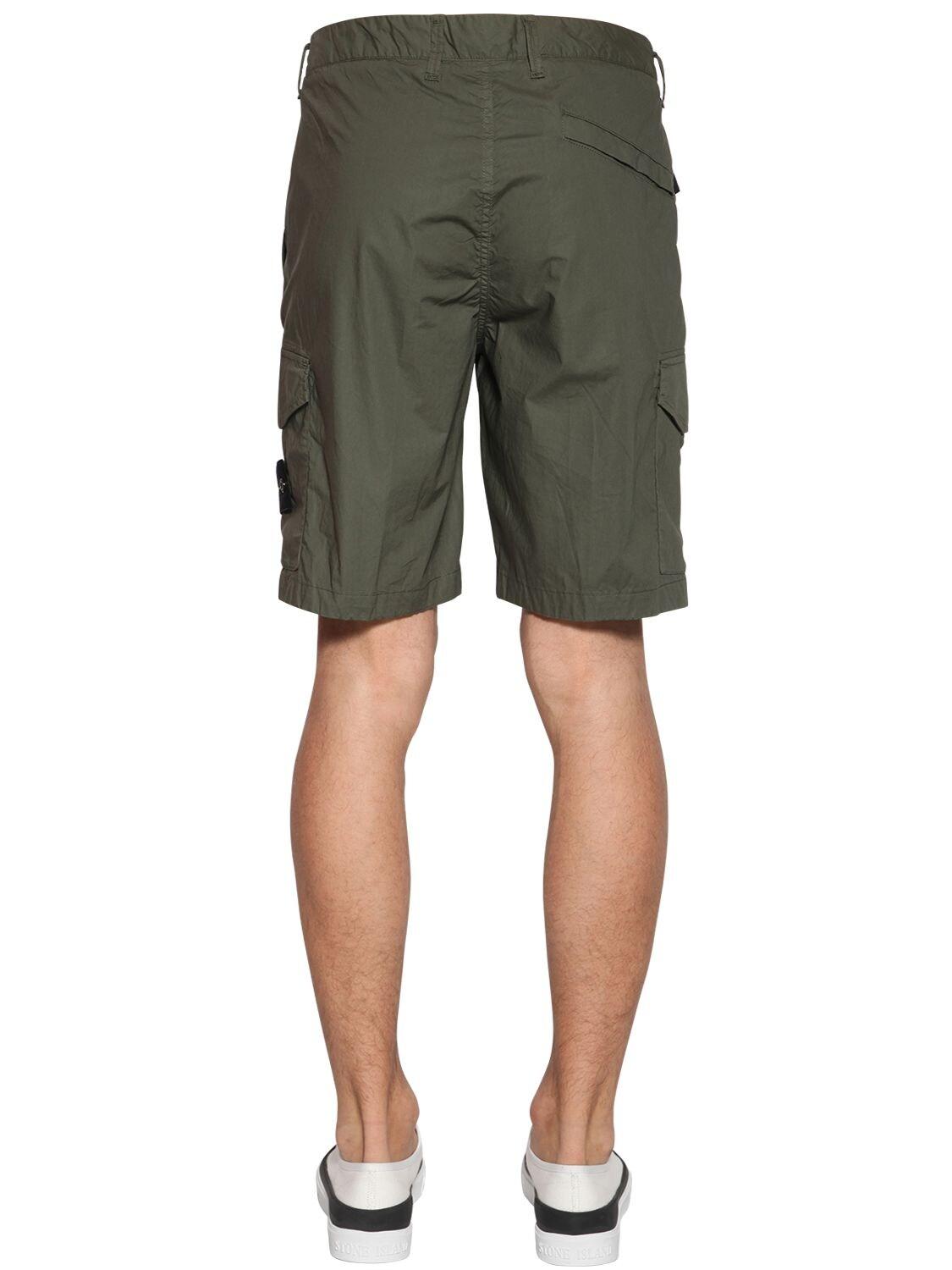 Stone Island Cotton Parachute Cargo Shorts in Olive Green (Green) for Men - Lyst