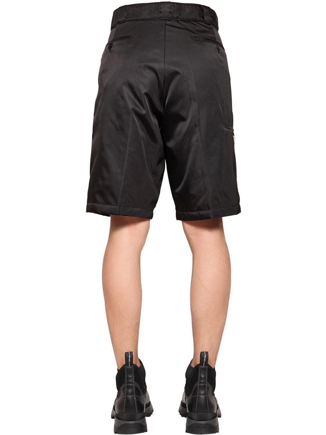 Prada Synthetic Nylon Gabardine Bermuda Shorts in Black for Men - Lyst