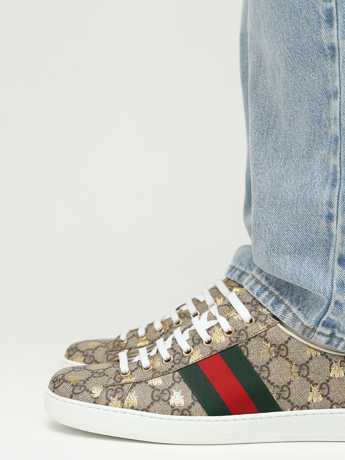 Gucci Leder Ace herren-sneaker aus gg supreme mit bienen in Natur für Herren  - Sparen Sie 6% - Lyst