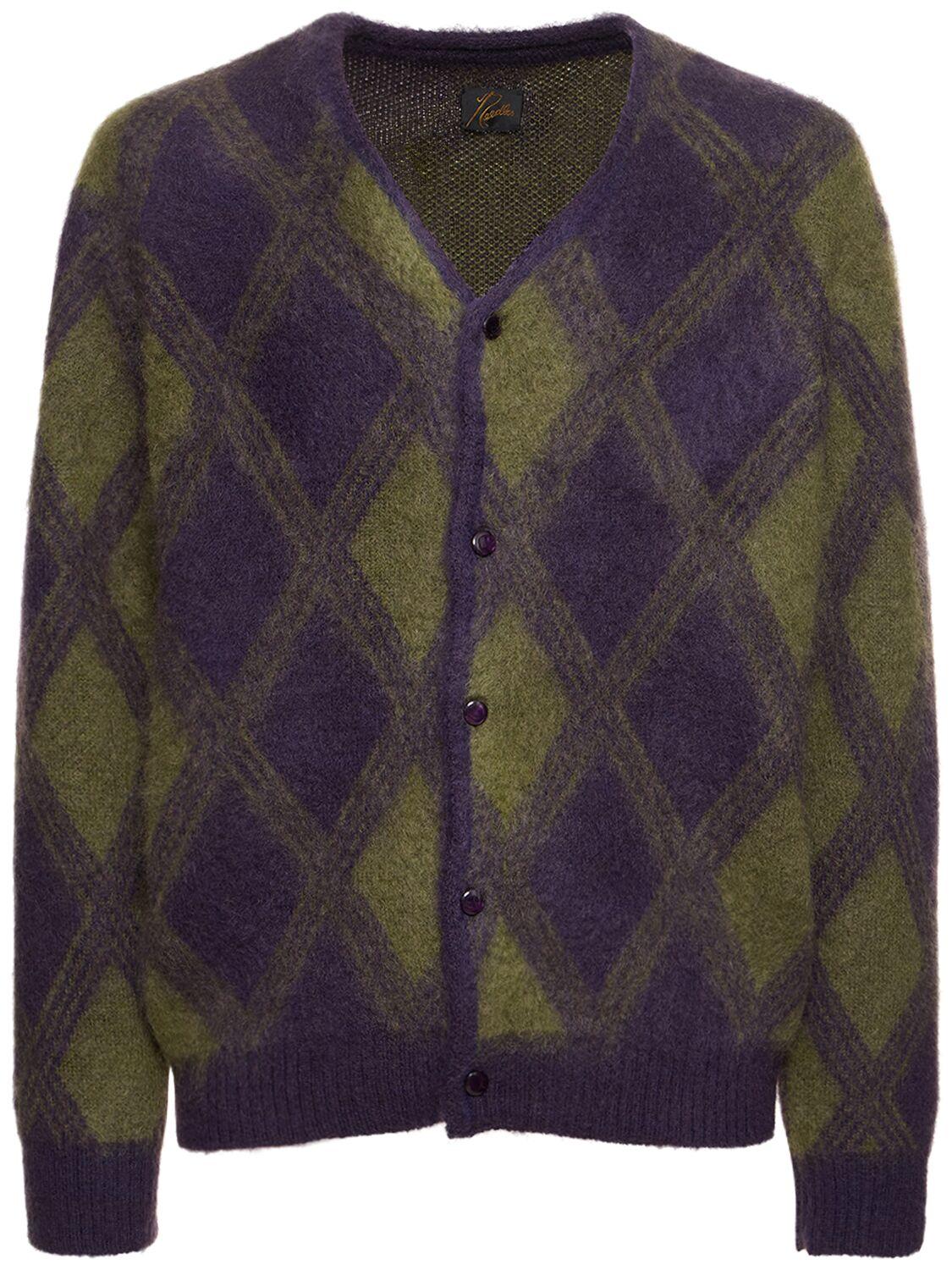 Needles Argyle Mohair Blend Cardigan in Blue for Men | Lyst Needles Argyle Mohair Blend Cardigan in Blue for Men | Lyst