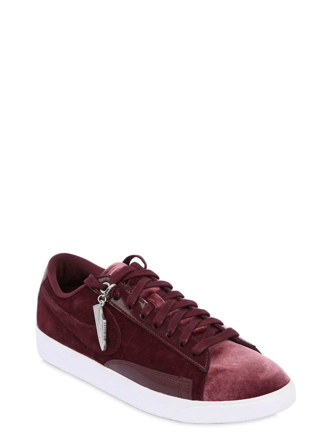 Nike Blazer Low Lx Velvet Sneakers in Bordeaux (Purple) | Lyst