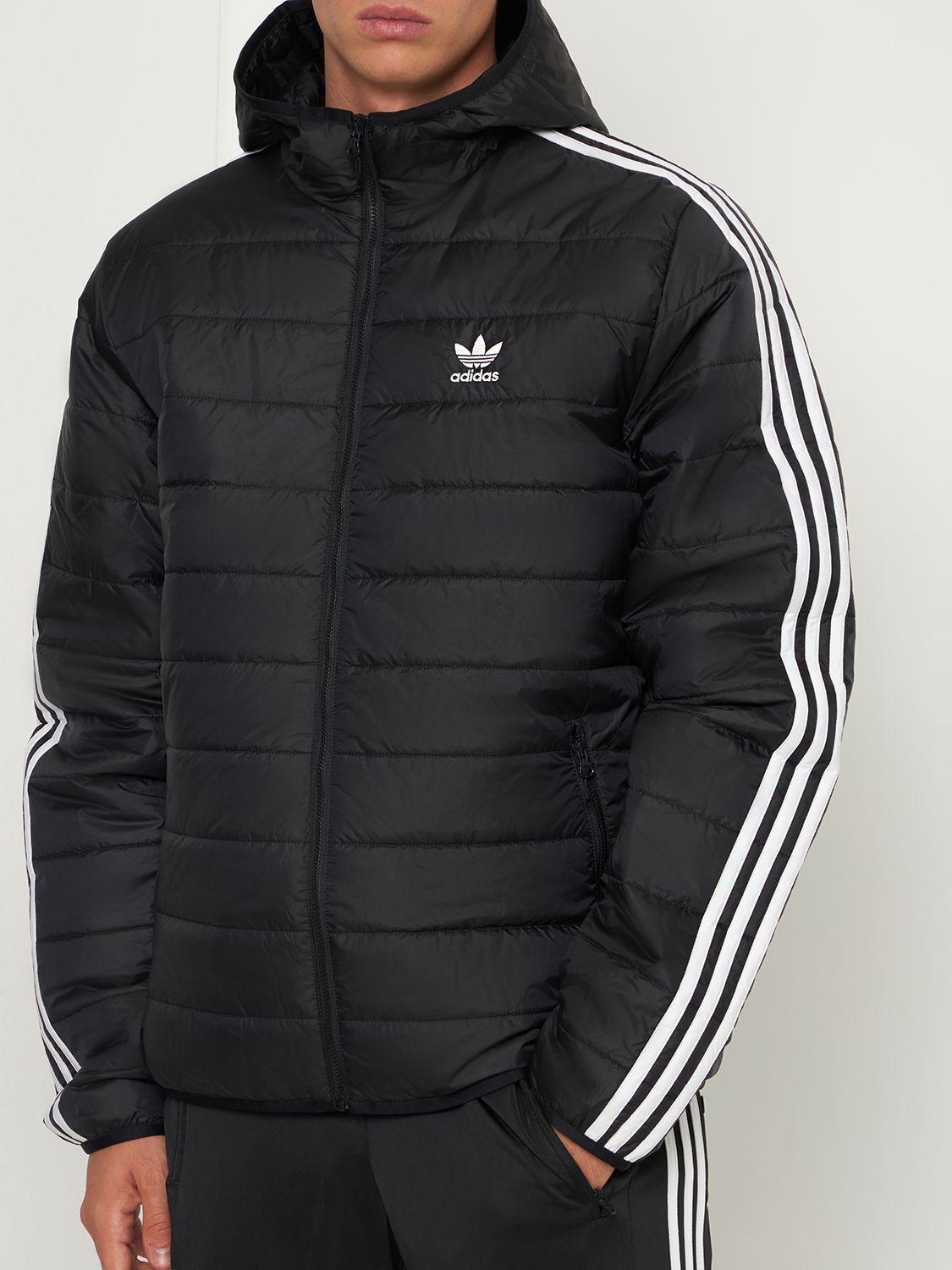 adidas Originals Padded Hooded Insulated Jacket in Black for Men | Lyst