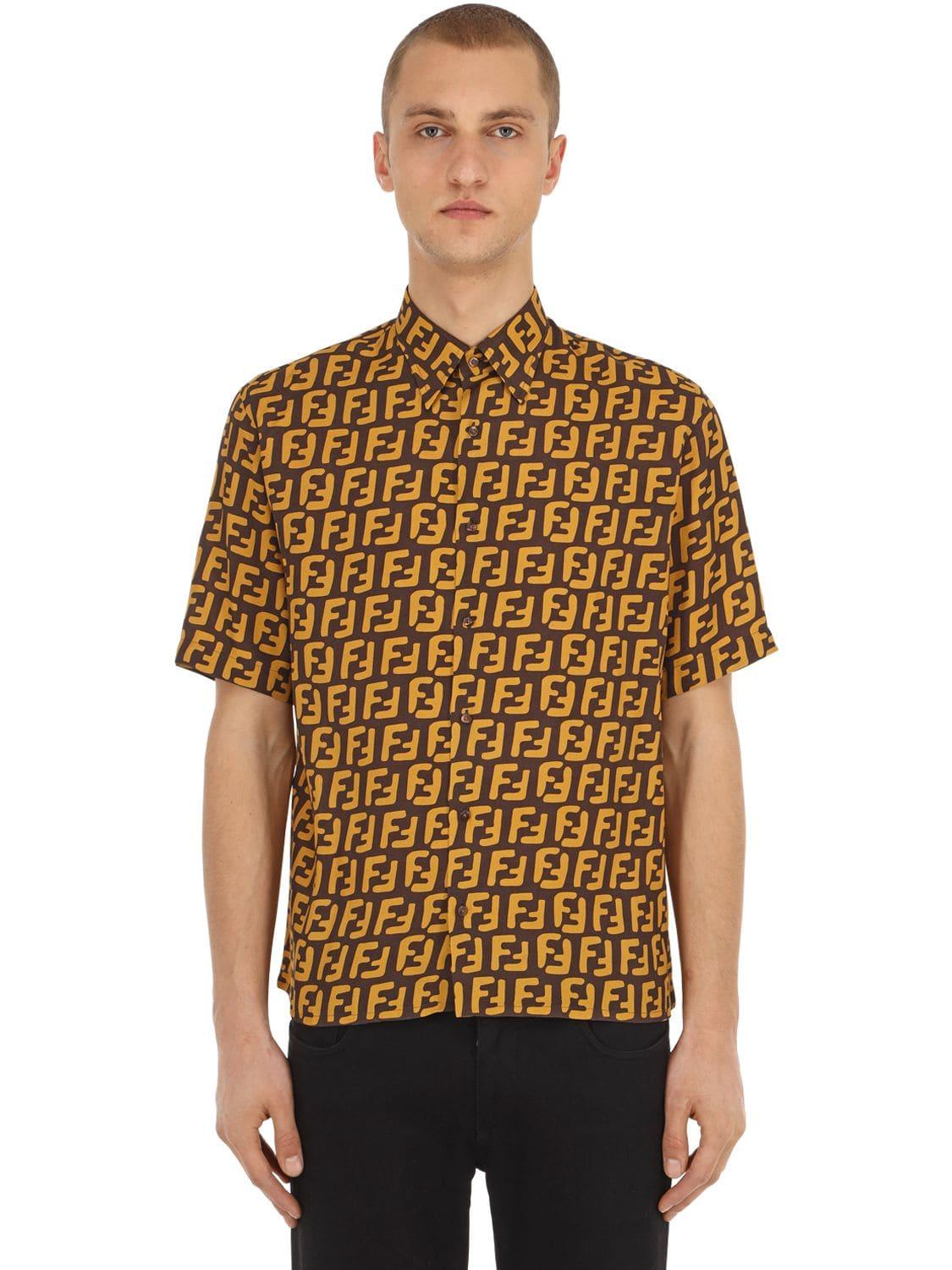 Fendi Allover Printed Bowling Shirt in 