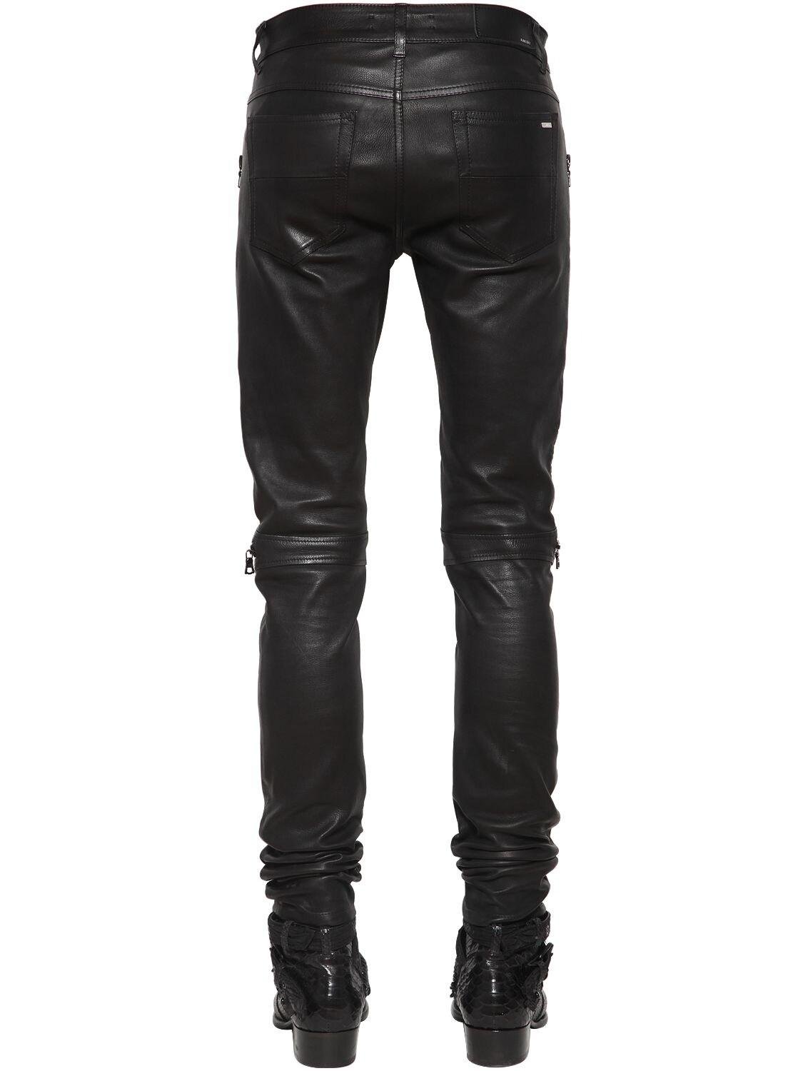 Amiri 15cm Mx2 Leather Jeans in Black for Men