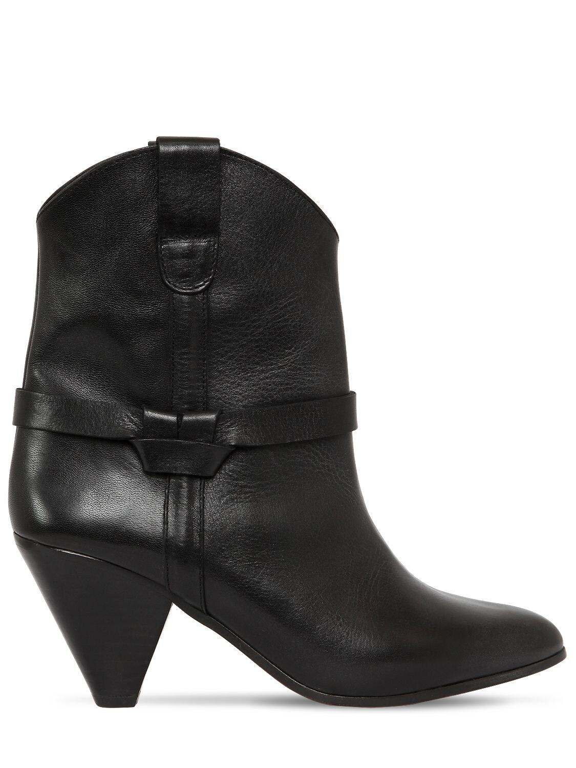Isabel Marant 75mm Deane Leather Cowboy Boots in Black - Lyst