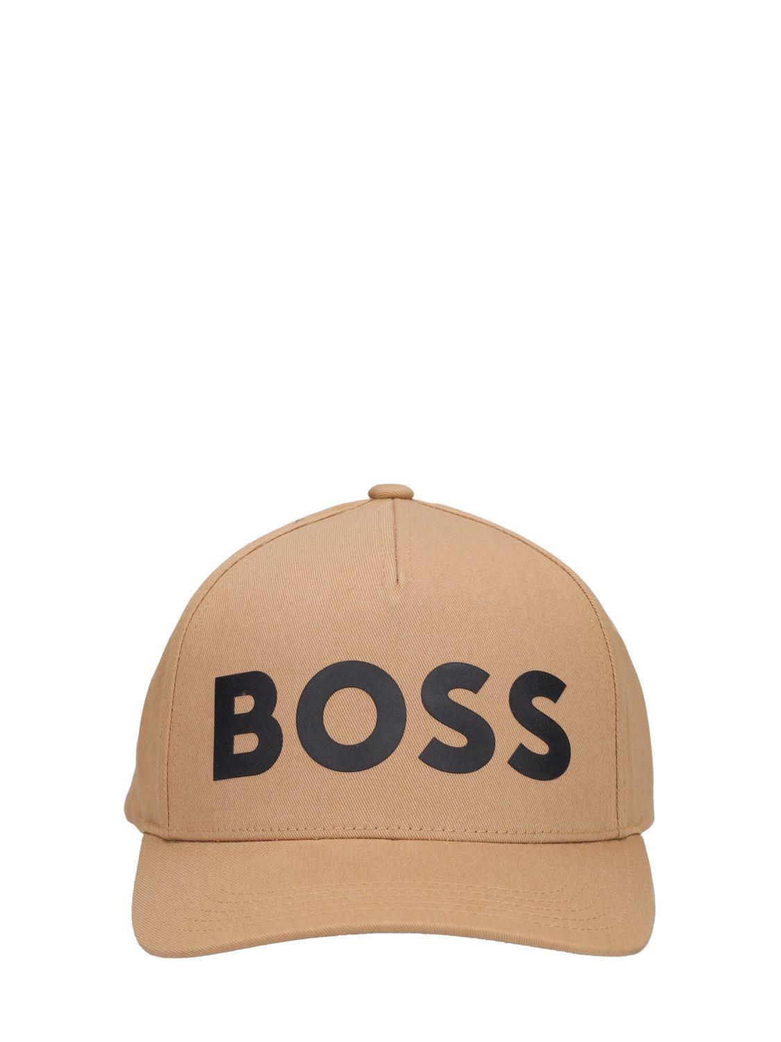 BOSS by HUGO BOSS Sevile Logo Cotton Cap in Natural for Men | Lyst