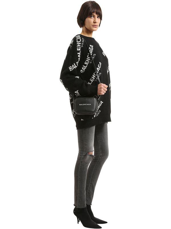 Balenciaga Leather Everyday Camera Bag Xs in Black White (Black) | Lyst