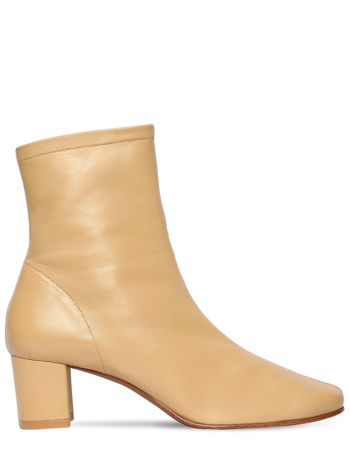BY FAR 50mm Sofia Leather Ankle Boots in Cream (Natural) - Lyst