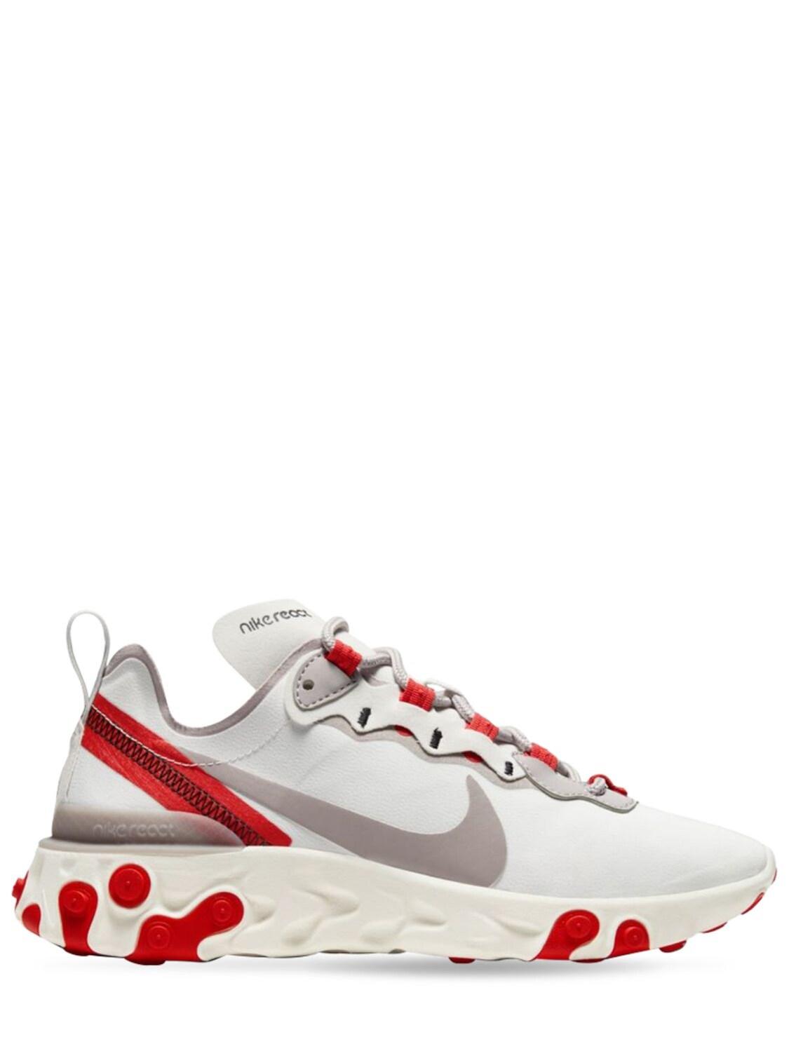 Nike Rubber React Element 55 In Platinum Red Red Save 31 Lyst