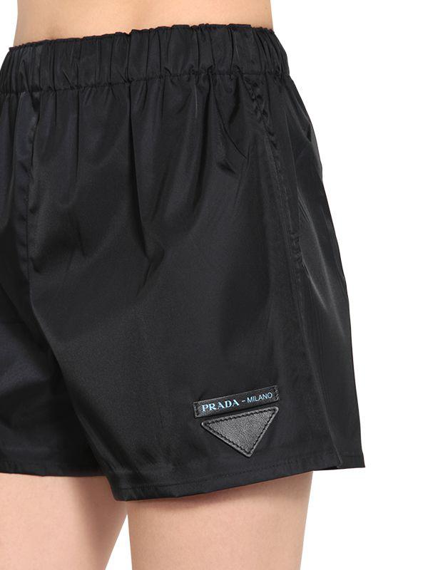 Logo Patch Nylon Gabardine Shorts 