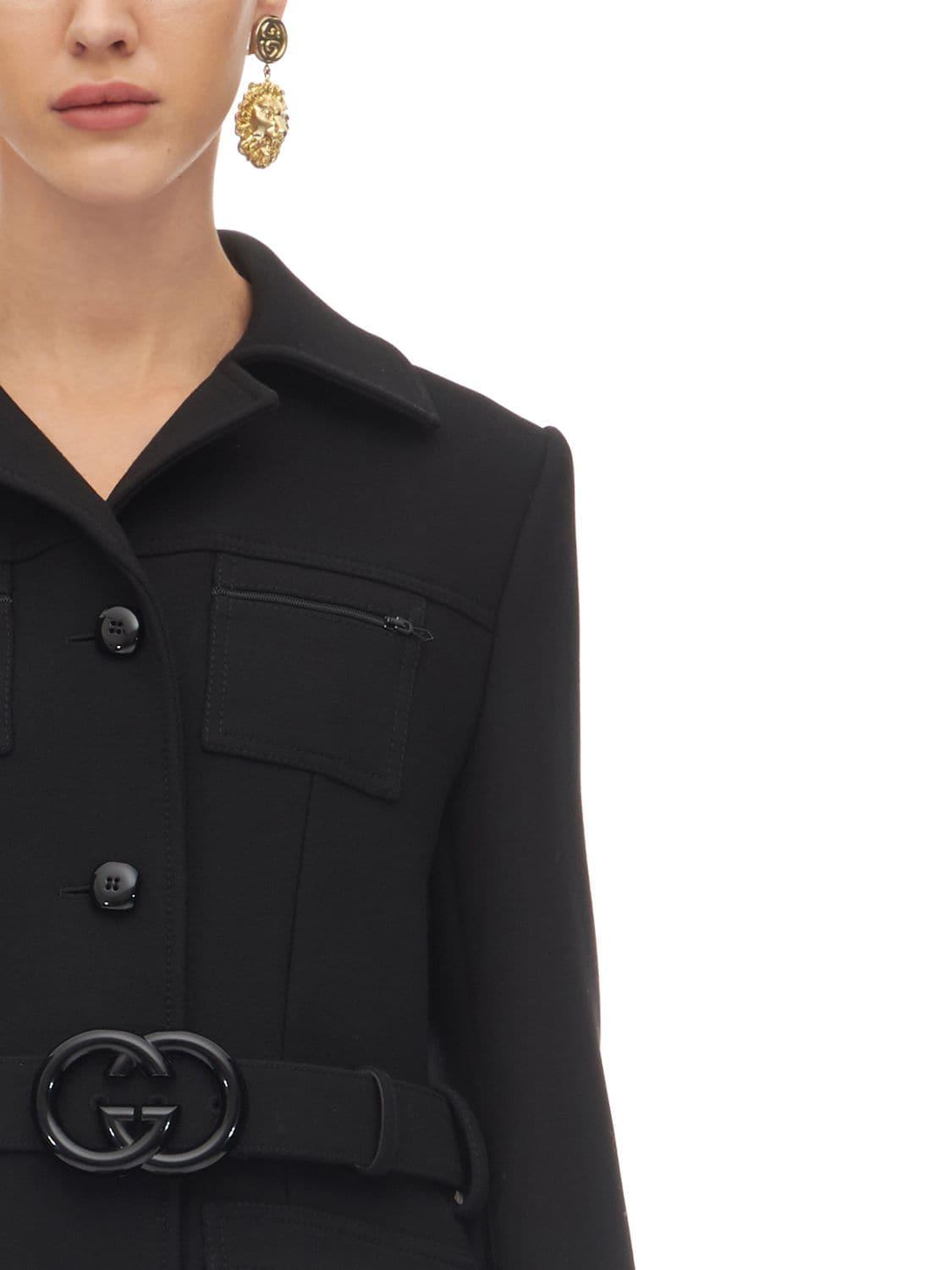 gucci belted wool coat